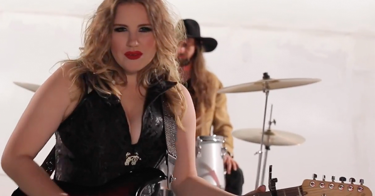 Shot of Kristen Englenz in her music video of Rebound